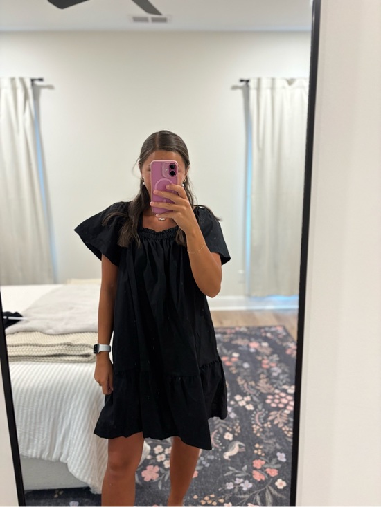 GAP Dresses & Skirts - GAP Black Short Sleeve Ruffle Hem Dress 100% Cotton